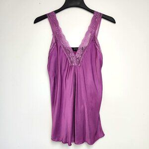 Dis Moi Women's Bright Purple Camisole W/Lace Trim Size S/M